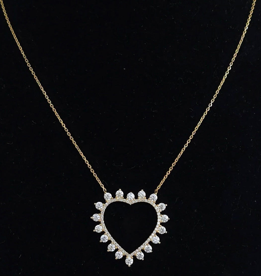 Heart on fire necklace