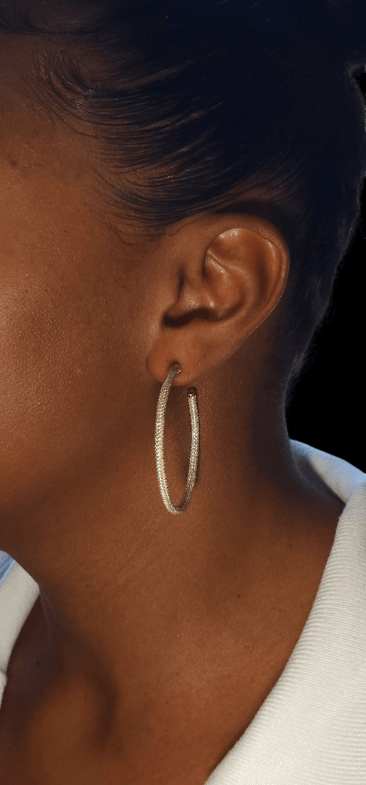All eyes on me hoop earrings